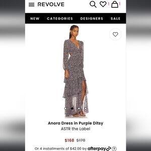 NWOT ASTR THE LABEL ANORA DRESS